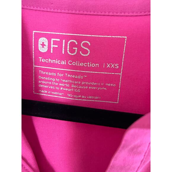 Electric orchid FIGS Bright pink Rafaela scrub top size XXS - Picture 2 of 7
